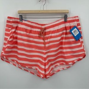 Columbia Womens Size XXL Bogata Bay Stretch UPF 50 Coral Reef Striped Shorts NWT
